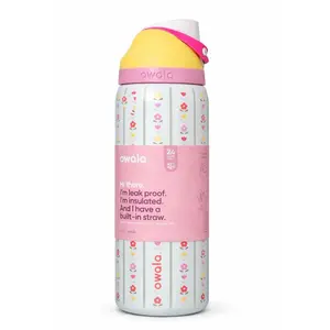 owala 32oz FreeSip Stainless Steel Flower crown Water Bottle-2025 Gift, floral