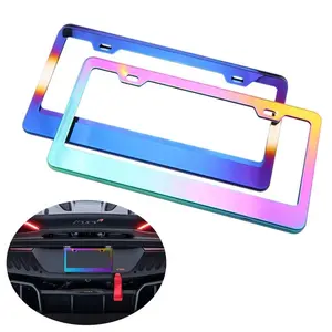 Stainless Steel License Plate Frame, Blue Color Coated, Us Standard, Canadian License Plate Holder, Car Modification Kit