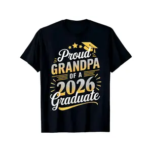 🎓🔥[Family Gift Shirt][Graduation Shirt]Proud Grandfather Class of 2026 Graduation T-Shirt Family Gift Tee Unisex Cotton Graphic Shirt, Senior 2026 Grandpa Pride Top, Casual Everyday Wear for Fall Winter Holidays Thanksgiving Christmas tiktokshopspringglow