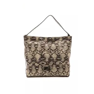 Pompei Donatella Chic Python Print Leather Shoulder Bag