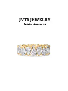 Elegant Water Drop Design Zirconia Ring, Artificial Gemstone Ring, stackable rings, Luxurious Layered Style Jewelry, Perfect for Evening Parties or Daily Wear