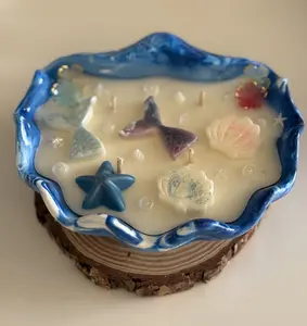 Handmade  Ocean Candle -Mermaid Shell Candle / Coastal Home Decor
