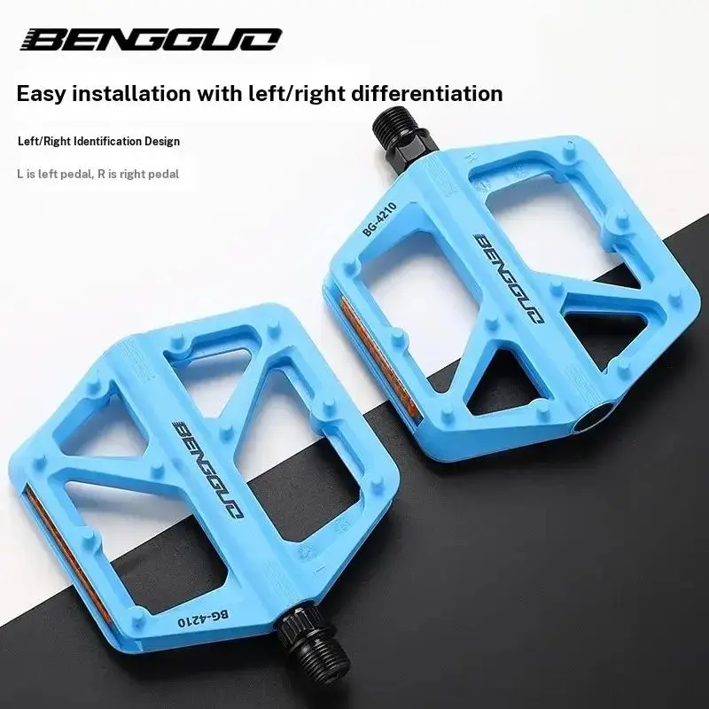 Jcsp Bicycle Pedal, High-Strength Nylon Material, 8 Anti-Slip Screws Per Side, Suitable for Mountain Bike/road Bike, Non-Slip Bicycle Pedal, Bicycle Parts