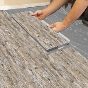 Vintage Faux Wood Grain Durable PVC Material Self-Adhesive Floor Tiles, Waterproof Durable DIY Outdoor Indoor Flooring for Living Room Bedroom Kitchen Bathroom, 5/10/20 Sheets