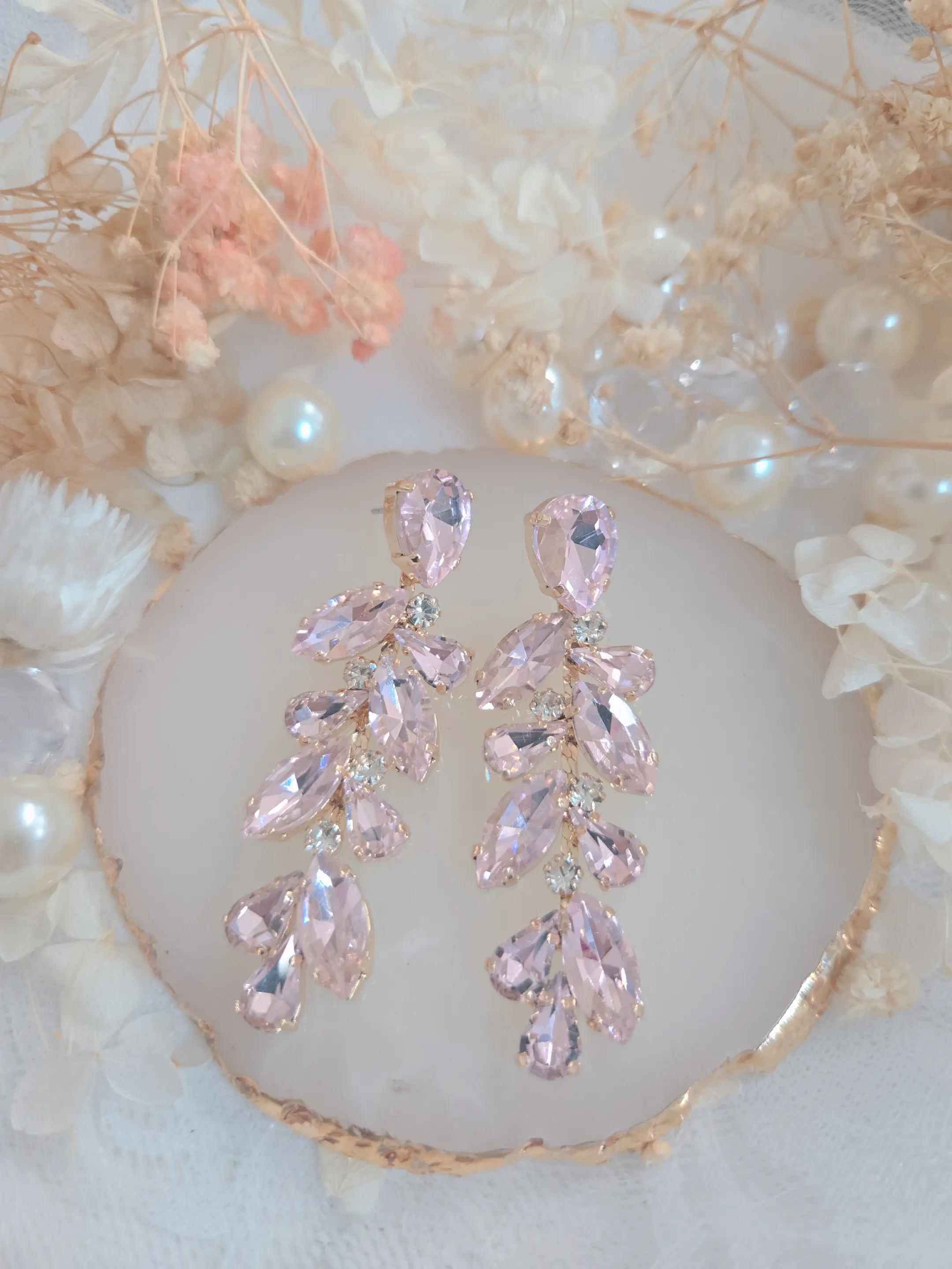 PINKme Pink Stone Bling 2.5" Drop Earring - Cute and Lovely Style