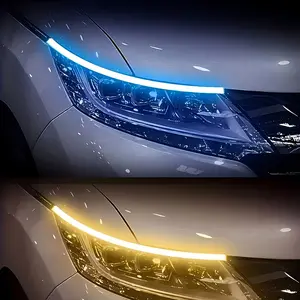 2 Pack LED Drl Car Daytime Running Lights, 12V Sequential Turn Signal, Bright Flowing Design, Enhanced Safety & Style, Car Ambient Lighting