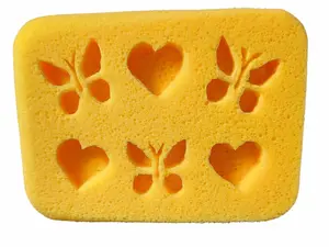 Butterflies and Hearts Design Double Sided Soft Butter Grout Sponge, Hand-Carved, Cleantok sponge pad, ASMR Squeeze Sponge, Suds making Sponge, ASMR sponges, Squeezing sponges, Foam making sponge,Gift Idea, CleanTok tool, Made in the USA