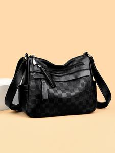women's elegant minimalist crossbody bag, fashionable soft multi-layer design shoulder bag, trendy versatile large capacity crossbody bag for daily use