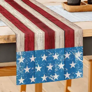 American Flag Stars and Stripes Table Runners 4th of July Freedom Patriotic Independence Day Table Runner Memorial Day Table Decor for Veterans Day Party