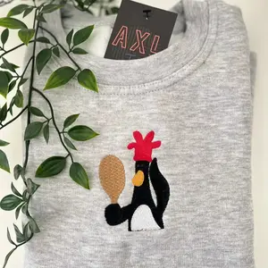 Feathers McGraw Wallace and Gromit sweatshirt, 90s kids, 90s inspired sweatshirt, Vintage embroidered sweatshirt