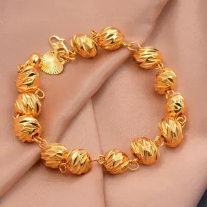 Gold Color men's bracelet Girls Wedding Bracelet Bangles African Bridal  Jewelery Bijoux Femme wedding Bangles jewelry