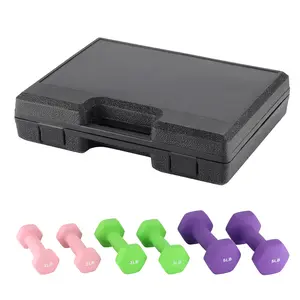 Hexagon Anti-Roll Dumbbell Set , 6-PC Durable Steel Hand Weights, Neoprene Non-Slip Grip Fitness Weights (2/3/5 LBS) for Home Gym, Compact Strength Training Equipment with Portable Storage Case