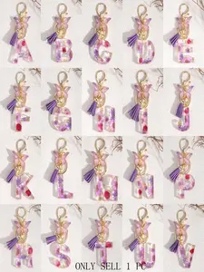 1PC/Initial keychain Keychains women's Designer Key rings chain Lanyards Accessories Fashion Men Women purse Key chain luxury High Quality Leather Bag Lanyard Gold Plated Key chain Stylish Keyring Trendy Cute Keychain