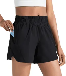 5" Athletic Running Shorts for Women with Zipper Pocket High Waisted Quick Dry Workout Gym Shorts with Liner cold wash multicolor3 sports shorts rowing  shorts cold wash multicolor2