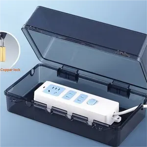 Waterproof Cover for Socket Strips Outdoor Rainproof Box with Copper Lock for Bathroom & Outdoor Use Protective Cover