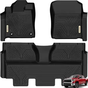 YITAMOTOR Floor Mats Compatible with 2014-2021 Toyota Tundra CrewMax Cab (with Coverage Under 2nd Row Seat)