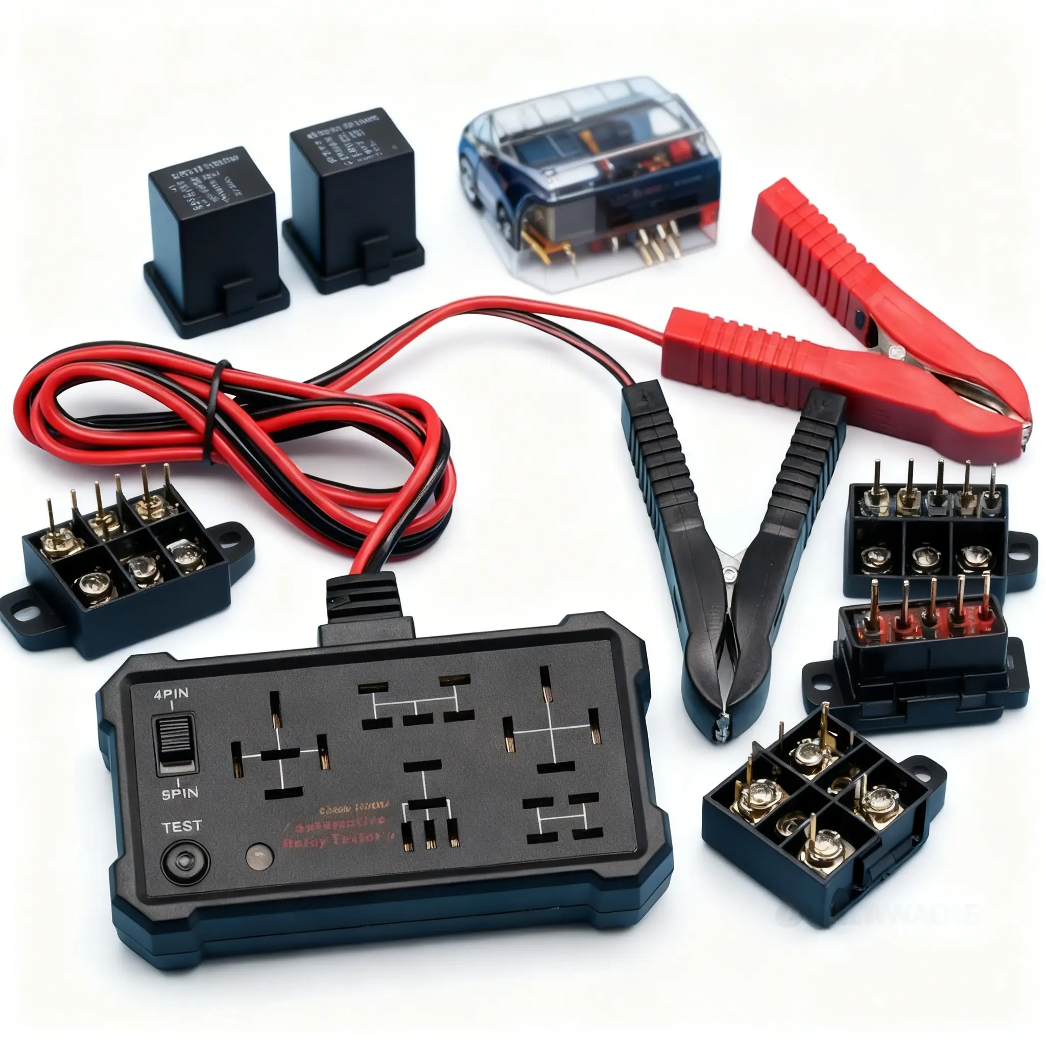 Upgraded 12V-24V Universal Pin Relay Tester, Compact Digital Automotive Tester with LED Display, Essential Electronic Repair Tool for Car Circuit Diagnostics