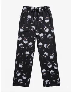 Unisex Jujutsu Kaisen Gojo Chibi Print Pajama Set - Soft Elastic Loose-Fitting Pyjamas, Breathable All-Season Vibe Loungewear Sleep Bottoms with Pockets