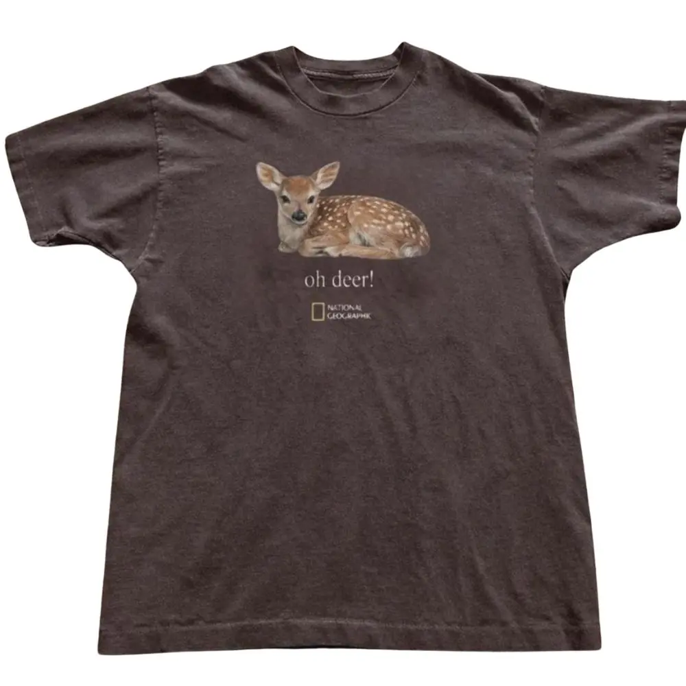 The Cute Baby Deer Oh Deer Graphic T-Shirt, Woodland Animal Tee, Funny Nature Shirt, Menswear Top, Womenswear Top Underwear Streetwear