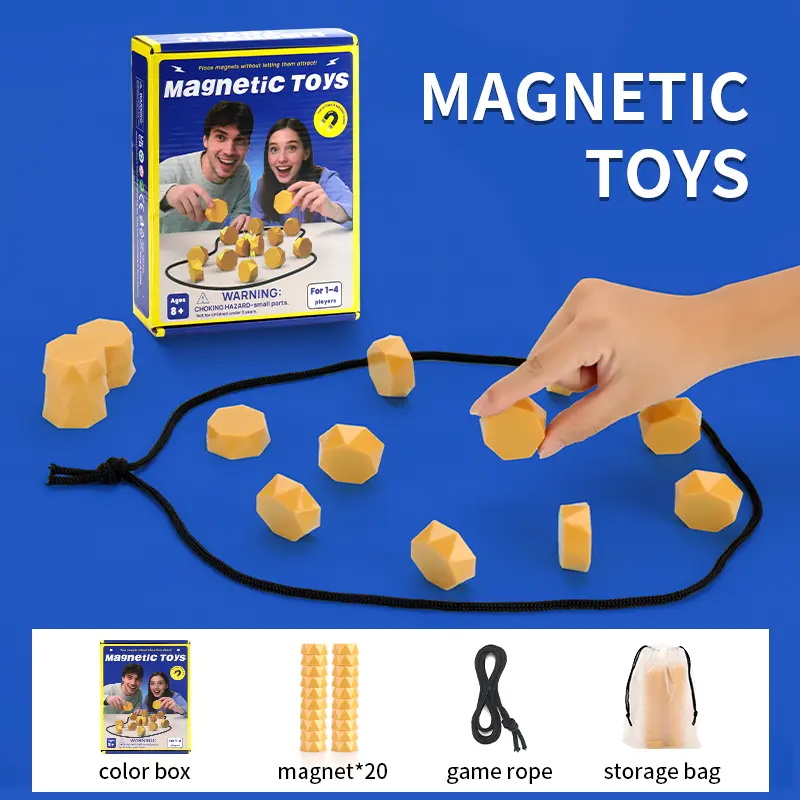 Magnetic Chess Strategy Game 2-4 Players Complete Set with Magnets Carry Bag Magnetic Attraction Game for Head-to-Head Challenge