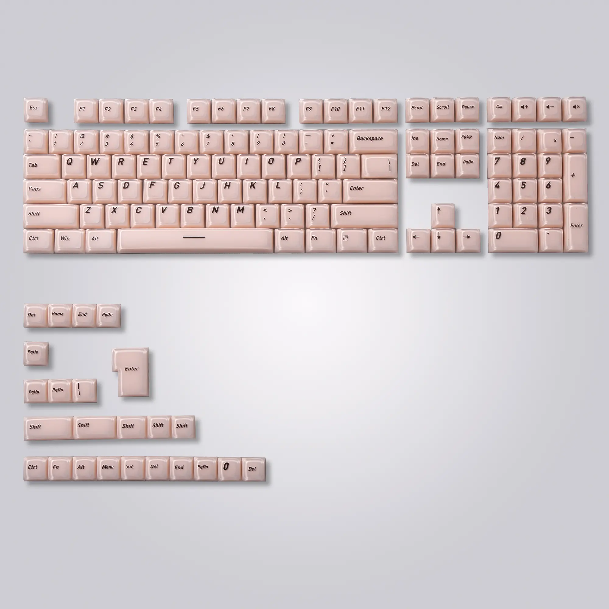Frosted Jelly Keycaps,CSA Profile Shine Through Keys for Most US Layout Cherry MX Cross Stem Switch Mechanical Keyboards