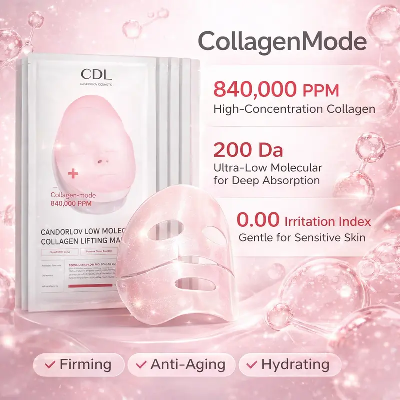 [Candorlov] Low Molecular Collagen Lifting Mask (5ea x 30ml) | Korean Overnight Face Mask with PDRN , Hydrating, Firming & Anti-Aging