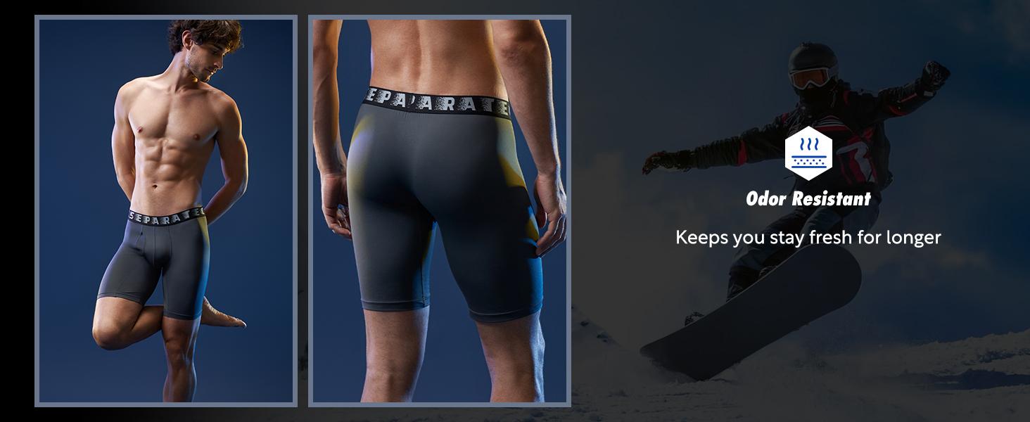 3 Packs Separatec Men's 9" Long Leg Boxer Briefs with Separate Pouch Anti Chafing Athletic Fit Breathable No Ride Up for All Day Comfort-Ideal for Active Wear