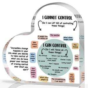 Acrylic Heart Inspirational Gift for Mental Health Awareness – Motivational Quote Plaque for Students, Teachers, Friends, Therapists, Office Desk Decor Signs decoration