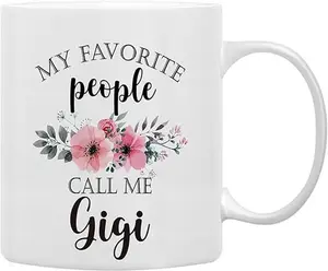 QASHWEY Gigi Mug, Gigi Coffee Mug, Gigi Gifts for Grandma, Mothers Day Gifts for Gigi, Grandma Coffee Mugs, Gigi Mug Tea Cup Gifts for Grandma,My Favorite People Call Me Gigi Coffee Cups Ceramic 11oz