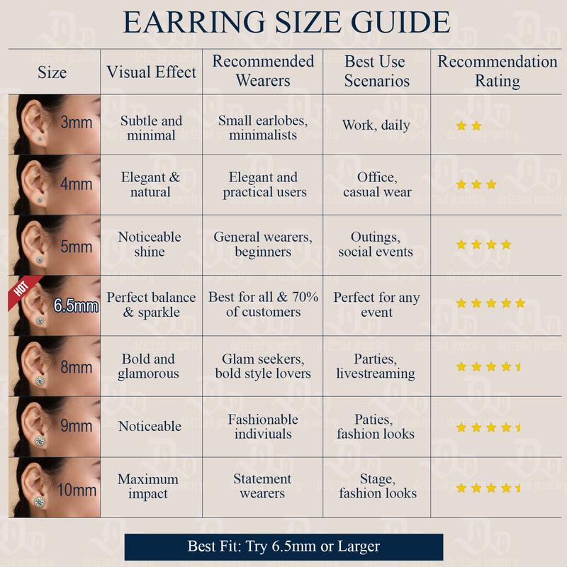 Delzzad 18k Gold-Plated Halo Stud Earrings Lab-Created Moissanite Earring S925 Sterling Silver Moissanite Jewelry Perfect Birthday Mother’s Day Christmas Gift for Men Women Wedding Set