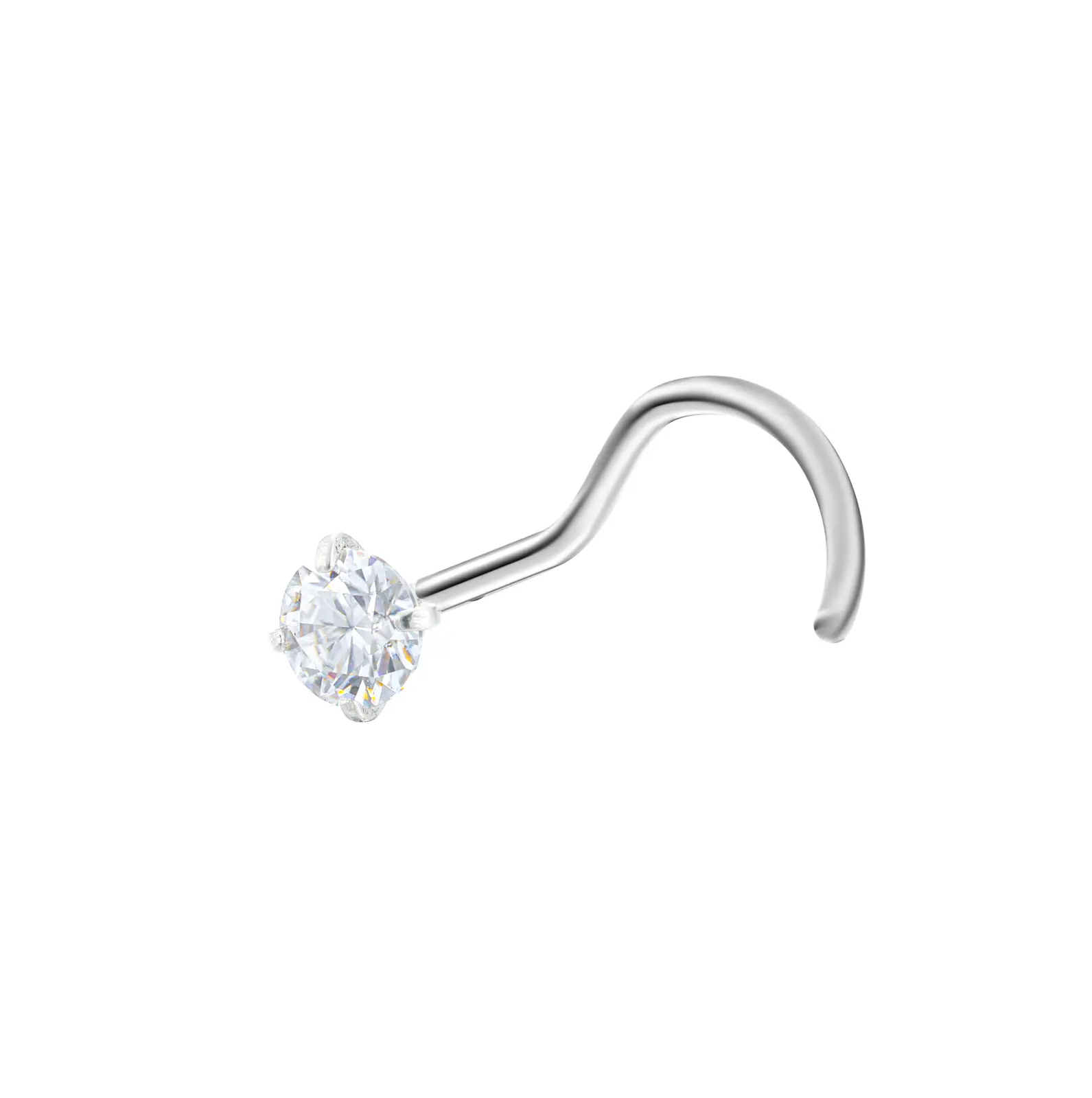 Moissanite Curved Nose Stud,Tiny Curved Moissanite Nose Ring,Post Hypoallergenic Cartilage Tragus Nose Ring for Women Girls,Everyday Wear modern fashion accessory