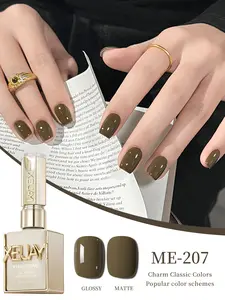 1Pc Mocha Brown Matte Nail Gel - Rich Warm Brown With Soft Velvet Finish, Perfect For Women's Cozy Everyday Look & Office Elegance, Long-Lasting & Easy Apply