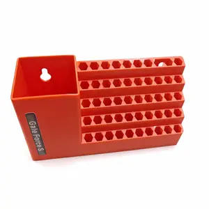 Injection Molded 50 Hole Screwdriver Bit Storage Tool Box, Electric Screwdriver Holder, Fits 6.35mm Hex Shank, Organizer Rack, Garage Tool Organizer