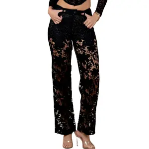 No stretch(Get one size up) Lace pants new style boho pants Bohemian Trousers Womenswear