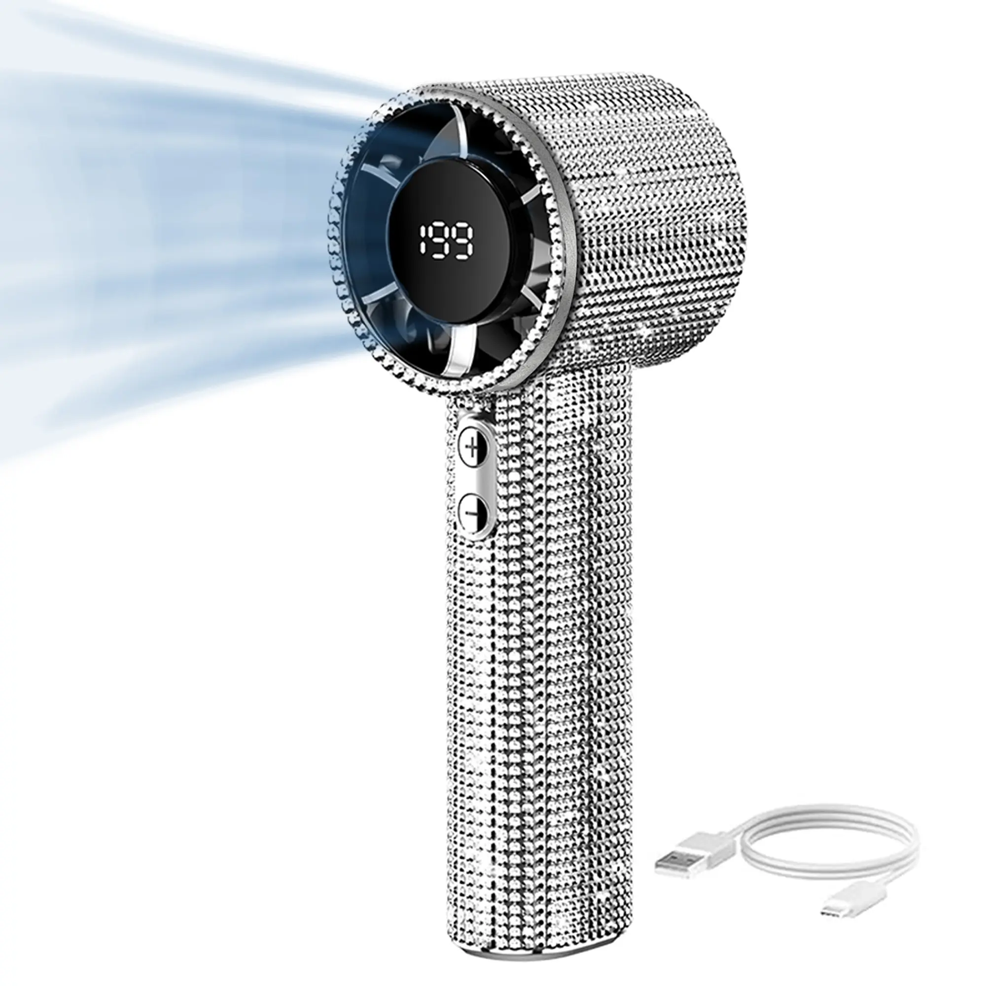USB Rechargeable Outdoor Compact Fan, Portable Fan, Large Capacity Long-Lasting Battery Life, Eliminates Scorching Heat, Summer Essential, Cordless Rechargeable Fan, Usb Charging Fan, Rechargeable Personal Fan