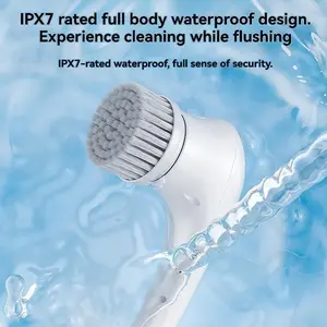 5-in-1 Wireless Electric Cleaning Brush Set with 5 Brush Heads for Kitchen Bathroom & Shoe Cabinets USB Charging IPX7 Waterproof Portable Household Must-Have cleaning use