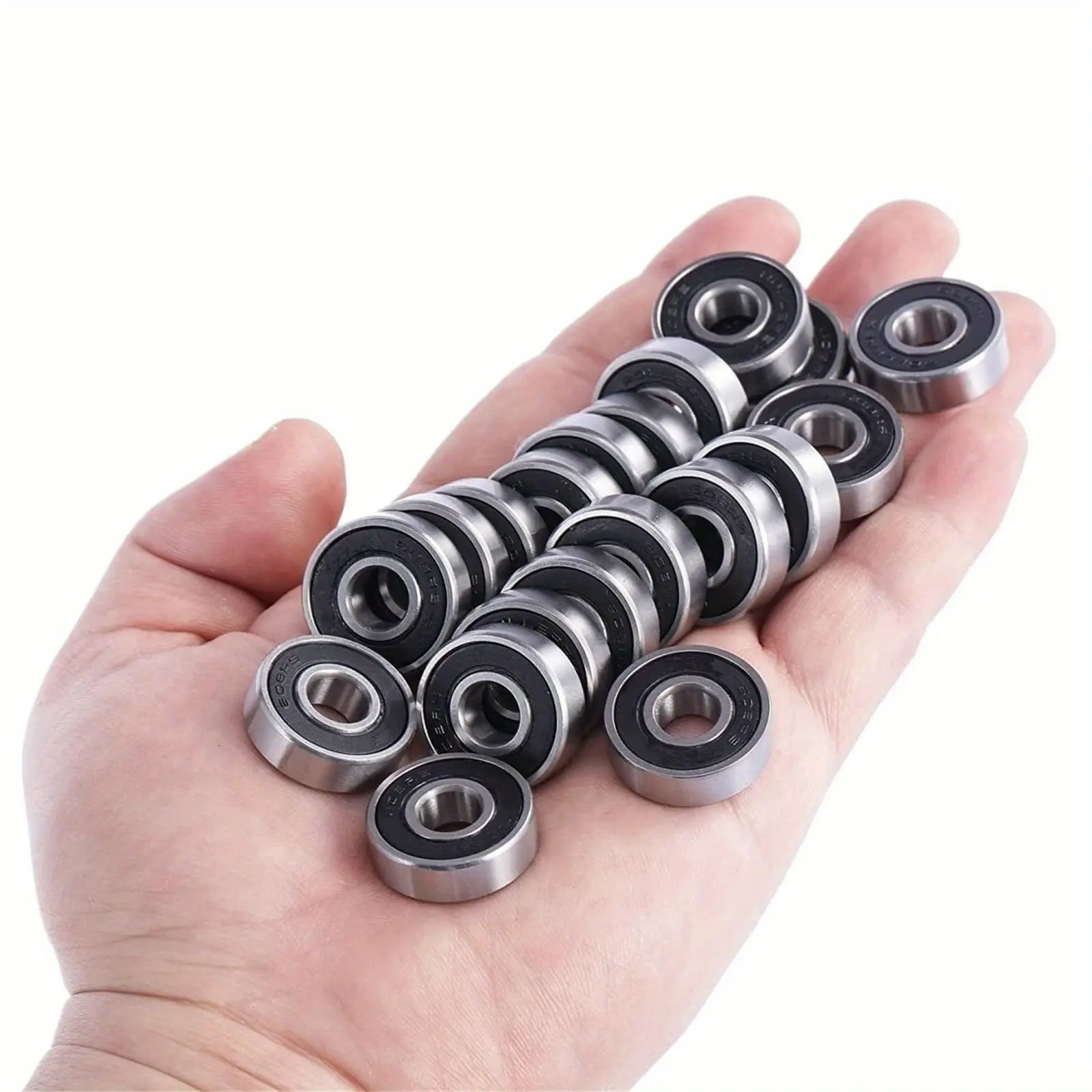 20 Pcs Rubber Sealed Deep Groove Ball Bearing Set, 8x22x7mm, Dual Seal Design, Enhanced Protection, Reliable, Ideal for Industrial Machinery, Vehicles, Ships, Smooth Operation