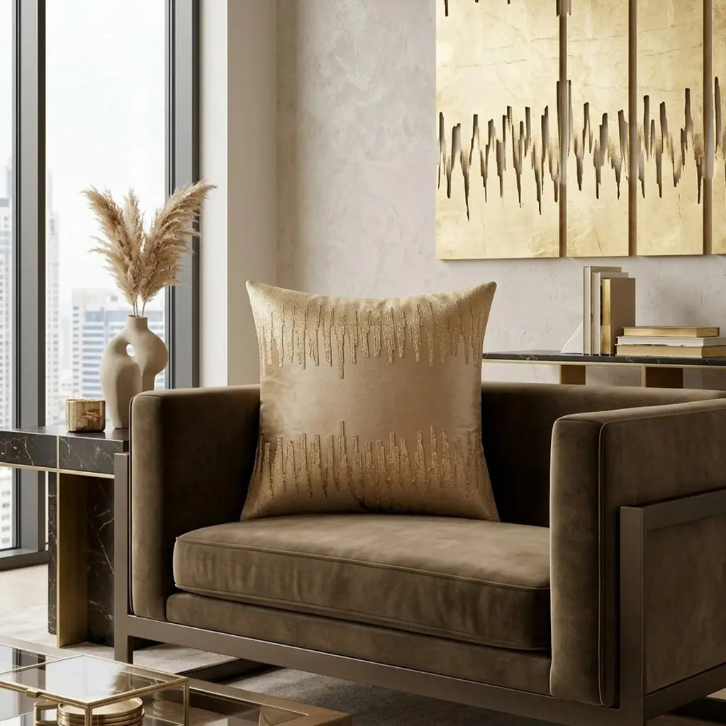 Sayra Stone Gold Pillow