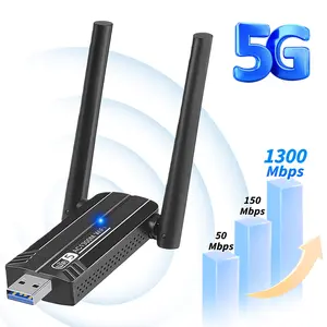 WiFi Adapter for Desktop PC, Wireless Network Card,5dBi High Gain Dual Antennas,Dual-Band 5G/ 2.4G 4 high-gain Antennas to WiFi Extender Coverage USB 3.0 Port boosts Data Stability. Works Win 11/10/8/7/Mac OS/Linux,WiFi receiver,WiFi Dongle