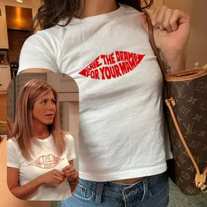 Save The Drama For Your Mama Baby Tee, Friends Series Rachel Green Tshirt, Funny 2000s Graphic Tee, Jennifer Aniston Tee, Gift For Her