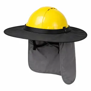 41cm Wide Hard Hat Sun Brim with Neck Cover for Climbing Helmet, Clip-On Water-Resistant Helmet Hat Shade for Outdoor Work