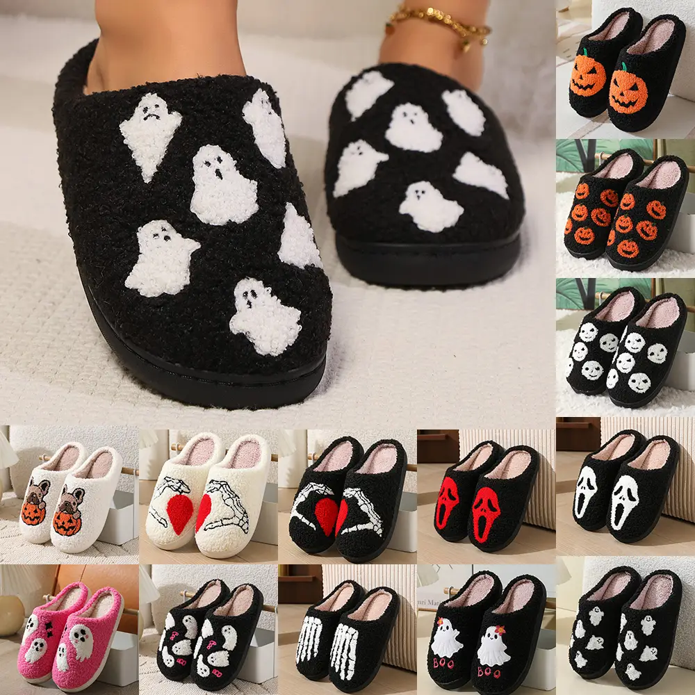 Womens Cotton Slippers Winter Warm Slippers for Women and Men Indoor Outdoor Home Non-slip Shoes house slippers Footwear Girl Flipflop Slide