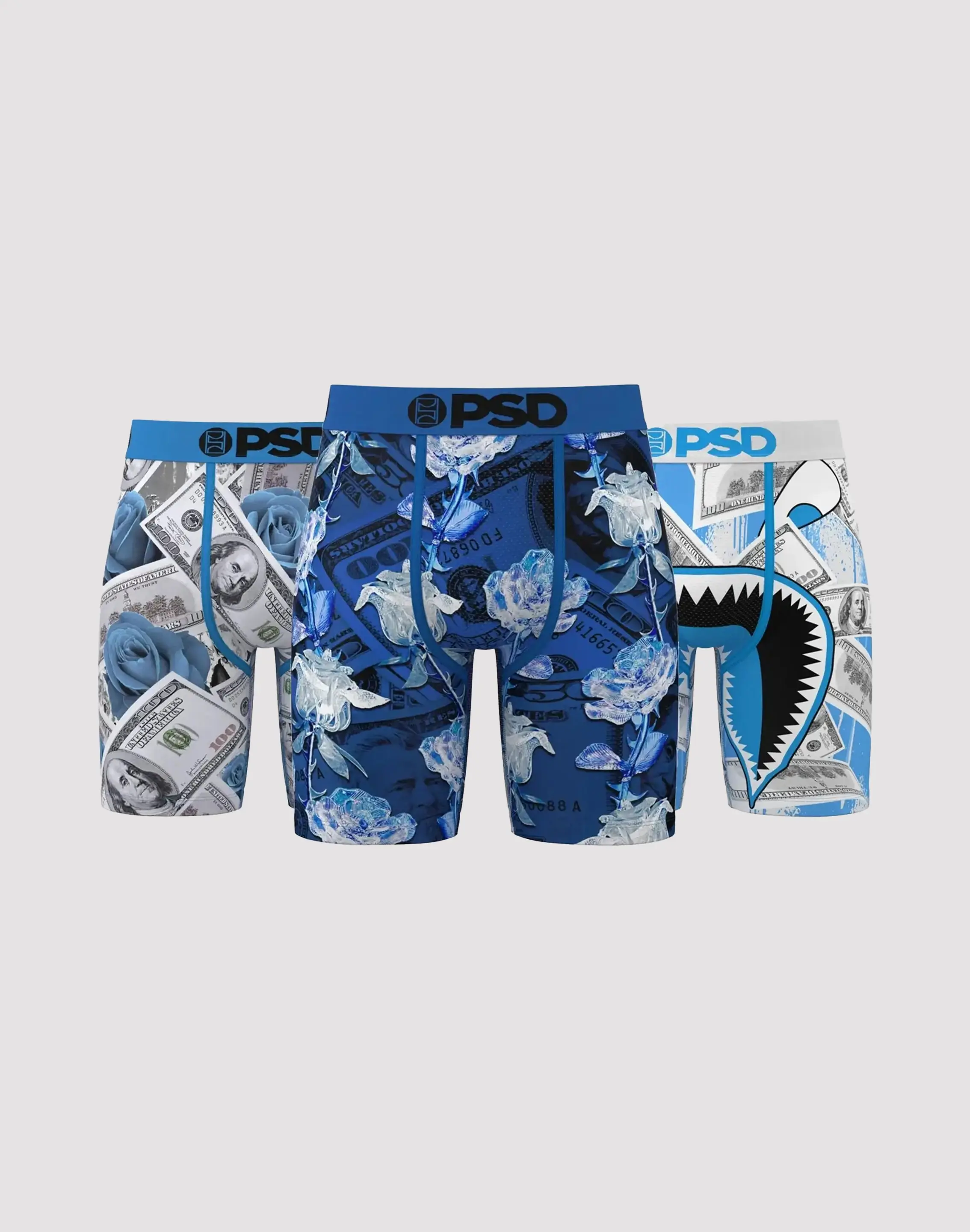 Mens Psd Underwear The Blues Boxer Briefs 3-Pack
