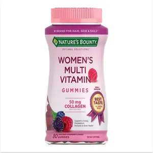 Natures Bounty Optimal Solutions Women's Multivitamin, Immune and Cellular Energy Support, Bone Health, Mixed Berry and Raspberry Flavor, 80 Gummies