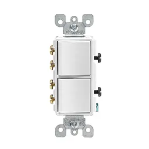 Leviton 3006773 15 amps Decora 3-Way Rocker Switch, White