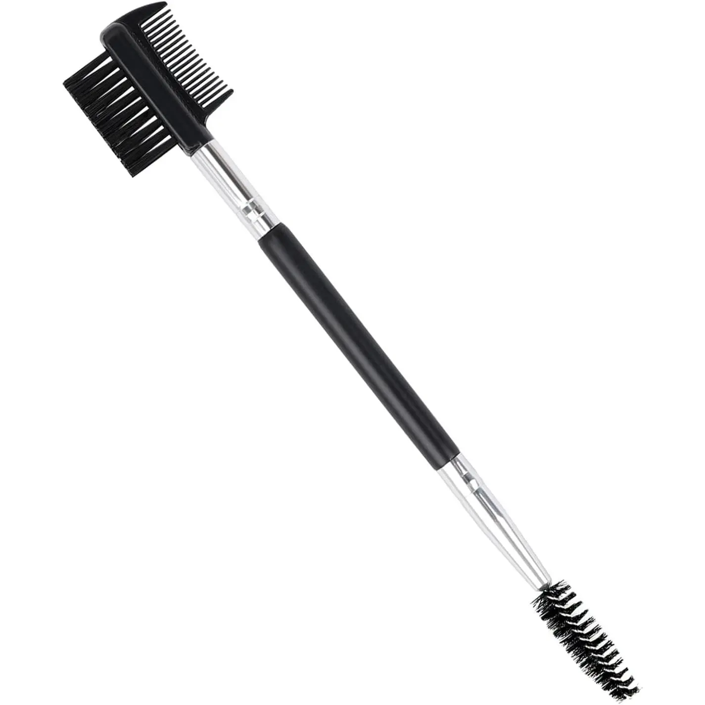 3-Head Eyebrow Eyelash Grooming Tool with Double-Head Brush & 3 Different Spoolie Brushes, Flawless Durable Compact Handle Cosmetic for Separating Lashes, Eliminating Mascara Clumps, Shaping Brows