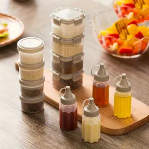 6-Piece Condiment Storage Set Mini Plastic Containers, Small Paint Bottles with Lids, Outdoor BBQ Sauce Dispenser Bottles