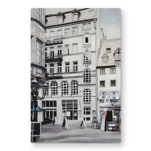 Begin Home Decor C1MP12182M0Z6U 12 x 18 in. Street Scene In Germany - Metal Print Wall Art for Living Room Decor