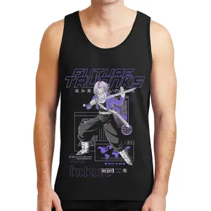 Trunks Vintage Tank Top, Dragon Super Anime Graphic Tank, Future Trunks Retro Shirt, Classic Streetwear Muscle Tee, Vintage Hero Tank, Timeless Anime Core Top For Collectors