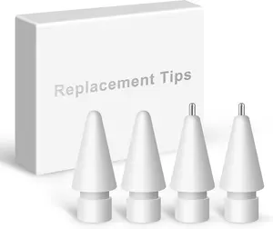 Replacement Tips for Apple Pencil 2nd Gen/1st Gen/USB-C/Apple Pencil Pro,No Wear Out Apple Pencil Tips,Metal Pencil Nibs for Precise Control-Pen Like 0.78mm Longer Tips for iPad Pencil-(4 Pack)